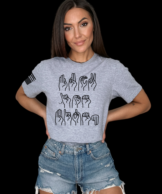 Fuck Joe Biden Sign Language Heavy Cotton T-Shirt