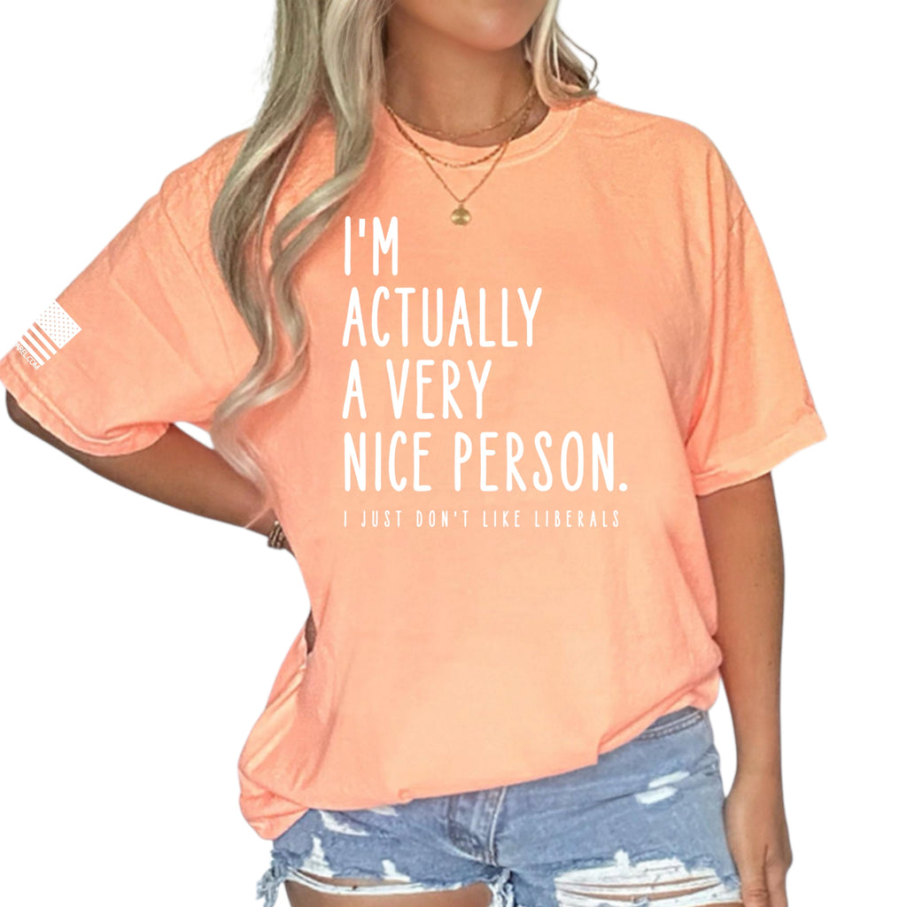 I Just Don't Like Liberals Heavy Cotton T-Shirt (Neon Cantaloupe) - Patriot Approved Apparel