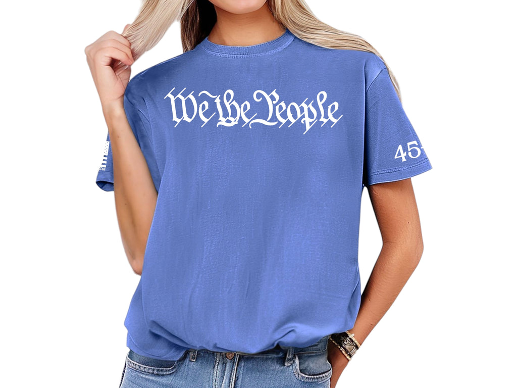 We The People Heavy Cotton T-Shirt (Fluorescent Blue) - Patriot Approved Apparel