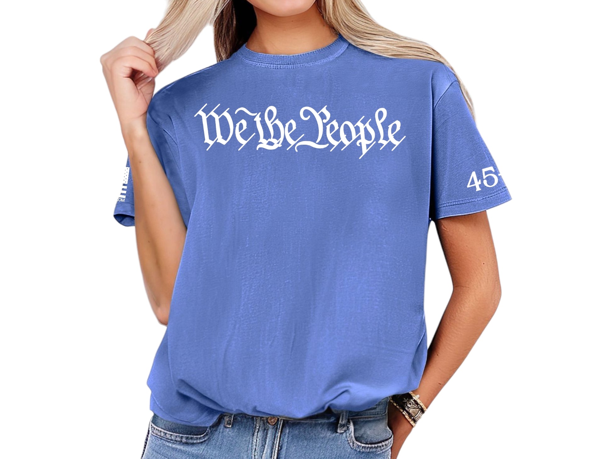 We The People Heavy Cotton T-Shirt (Fluorescent Blue) - Patriot Approved Apparel